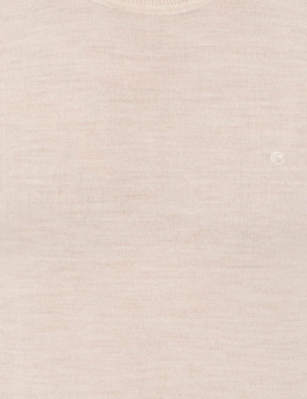 Бежевый базовый трикотажный свитер с круглым вырезом - Cacharel фото 6