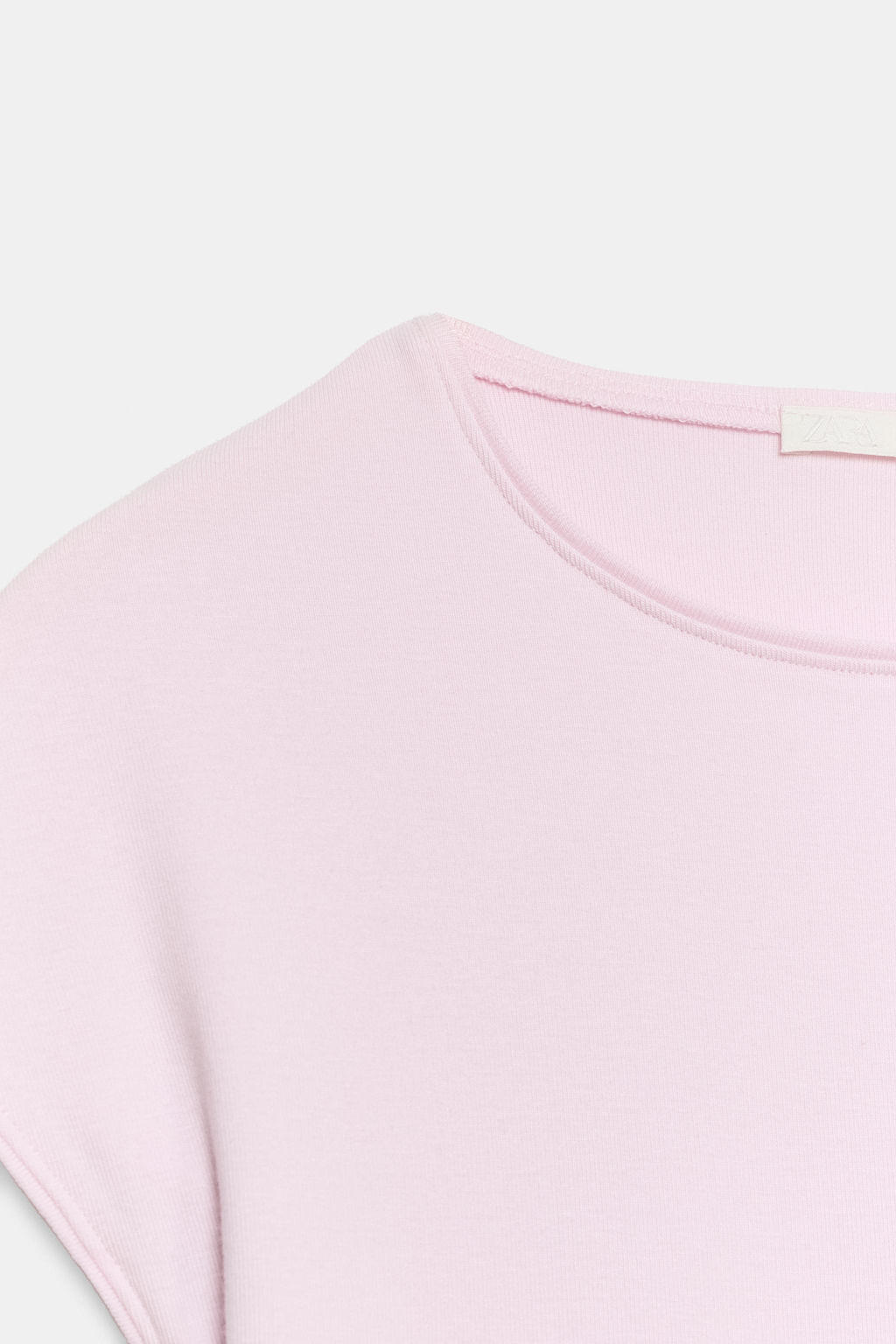 CAMISETA CROPPED MANGA CORTA LUNARES / Rosa tiza - Zara фото 8