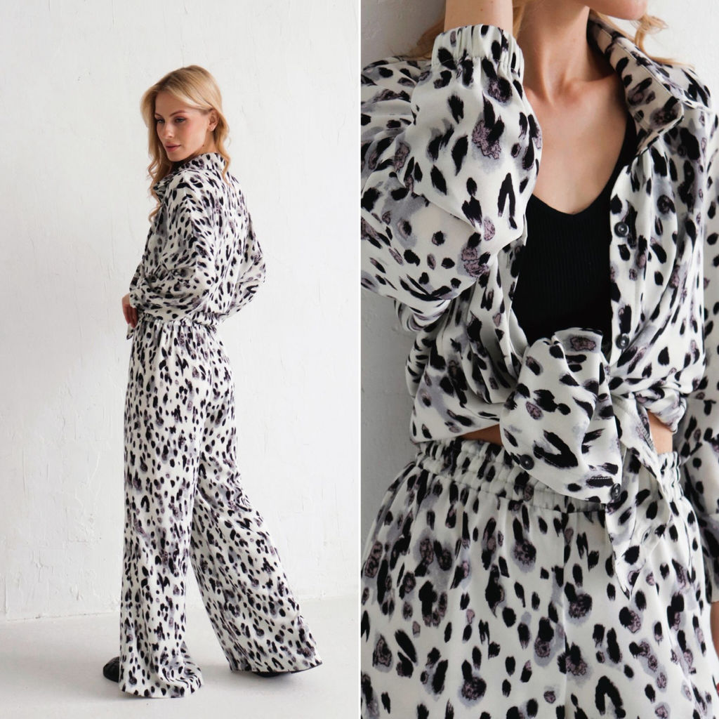 9438 Костюм летний с чёрно-серым принтом - Martichelli фото 2