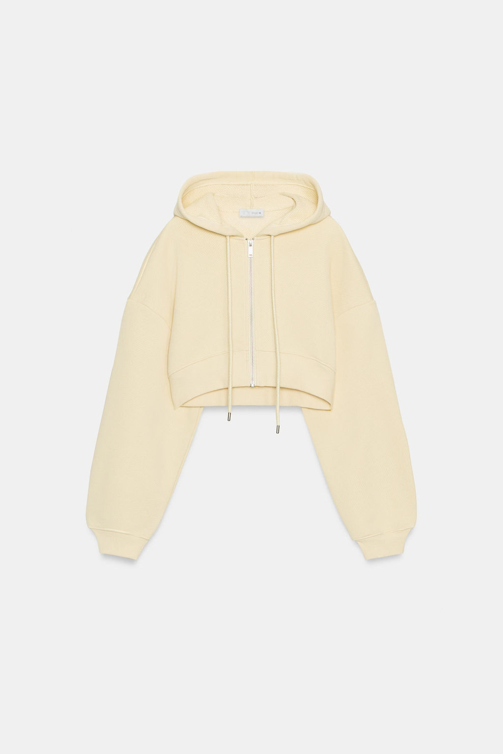SUDADERA CROPPED CAPUCHA / Amarillo pastel - Zara фото 4