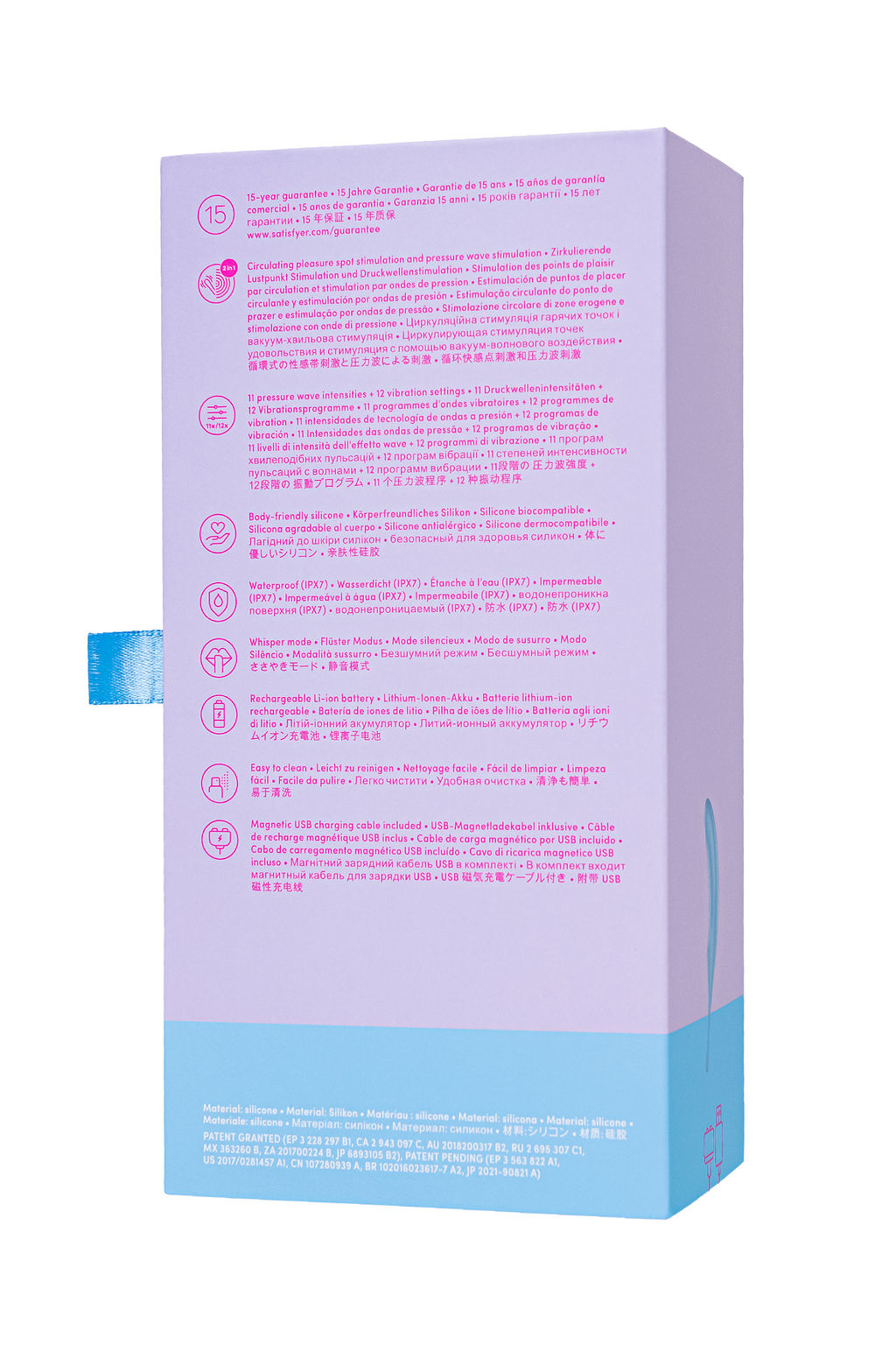 Вакуум-волновой бесконтактный стимулятор клитора Satisfyer Twirling Pro, силикон, голубой