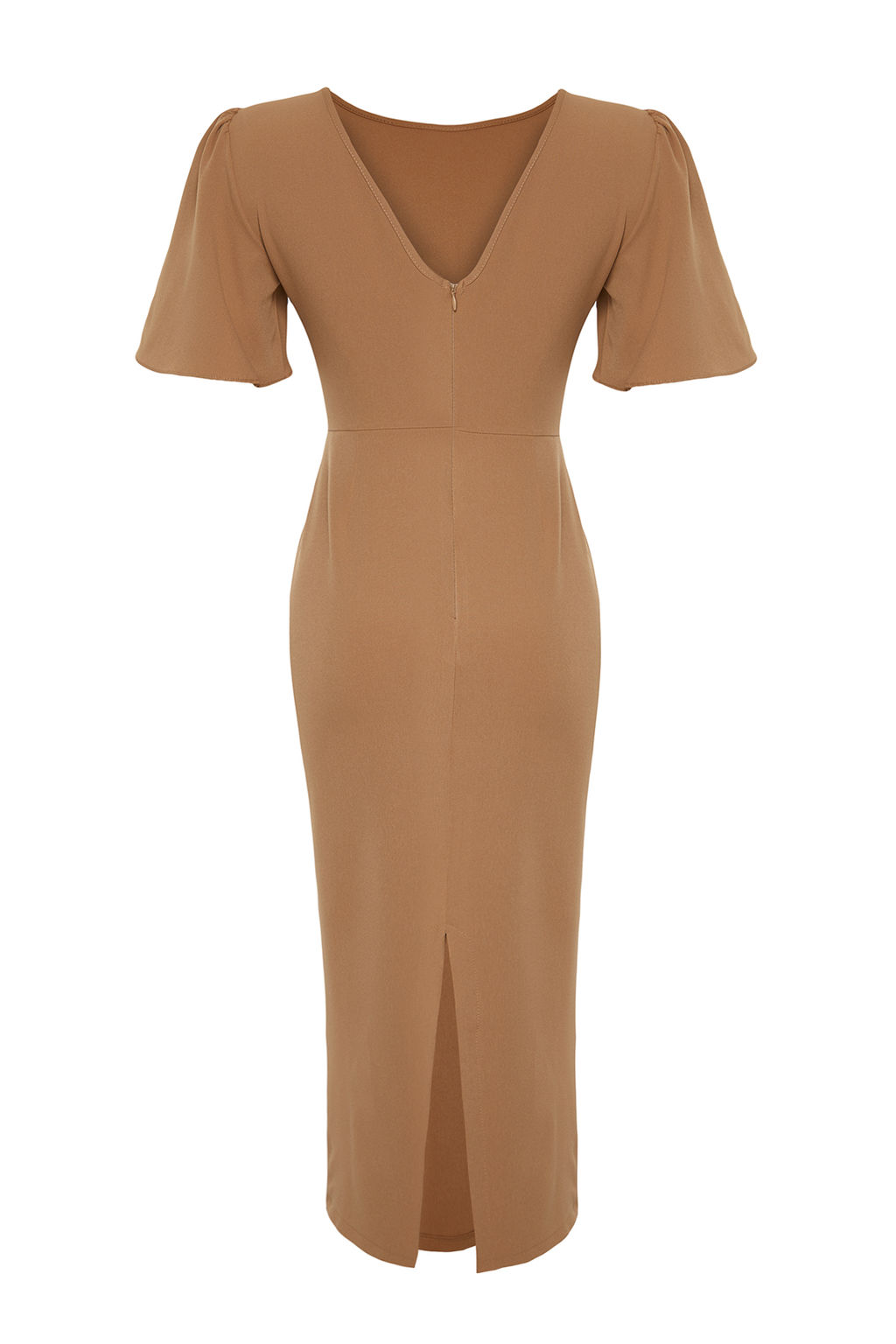 Vizon A Kesim Kolda Pili Detayl? Midi Kalem Etek Dokuma Elbise TWOSS24EL00659