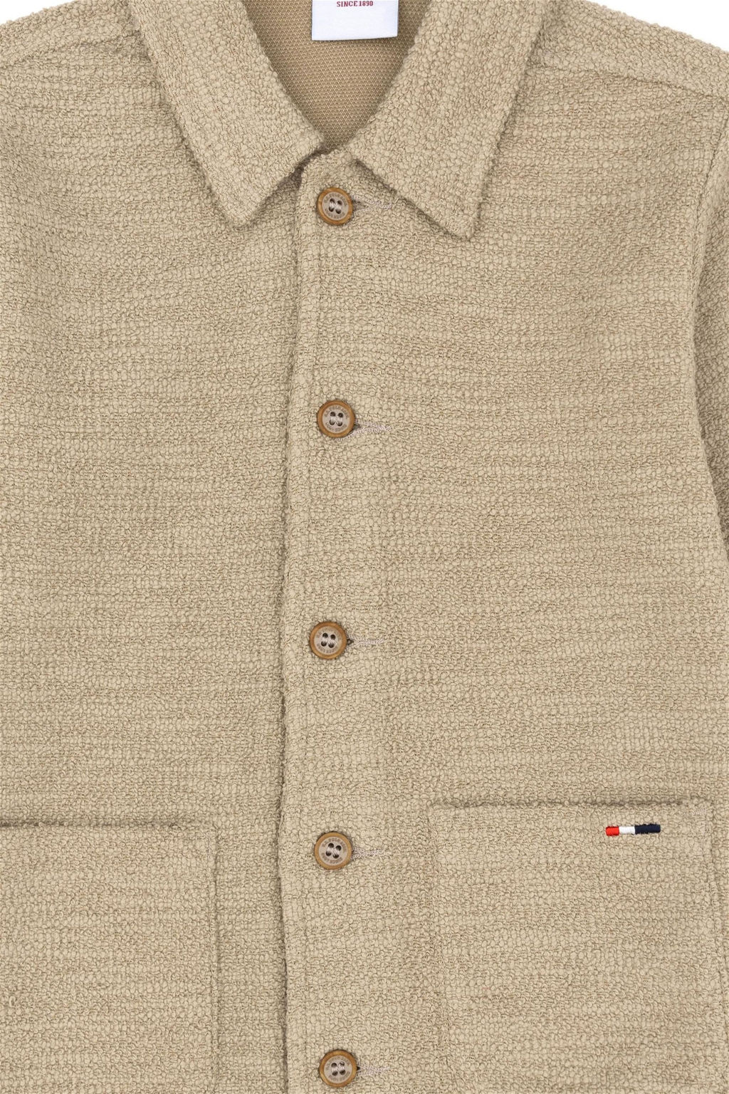 Светлая рубашка цвета хаки с коротким рукавом для мальчика Неожиданная скидка в корзине