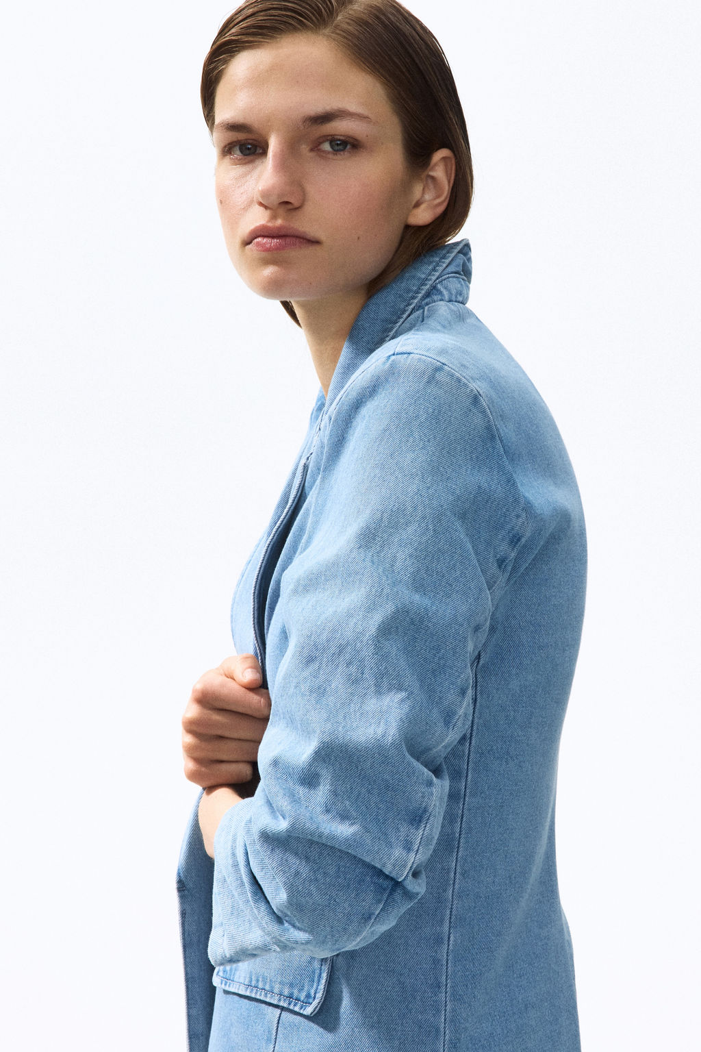 Americana denim con manga recogida - H&m фото 3