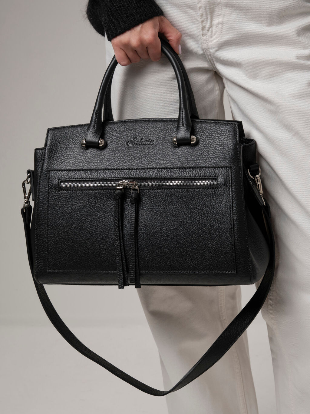 Кожаная сумка Schatz 40768 черный