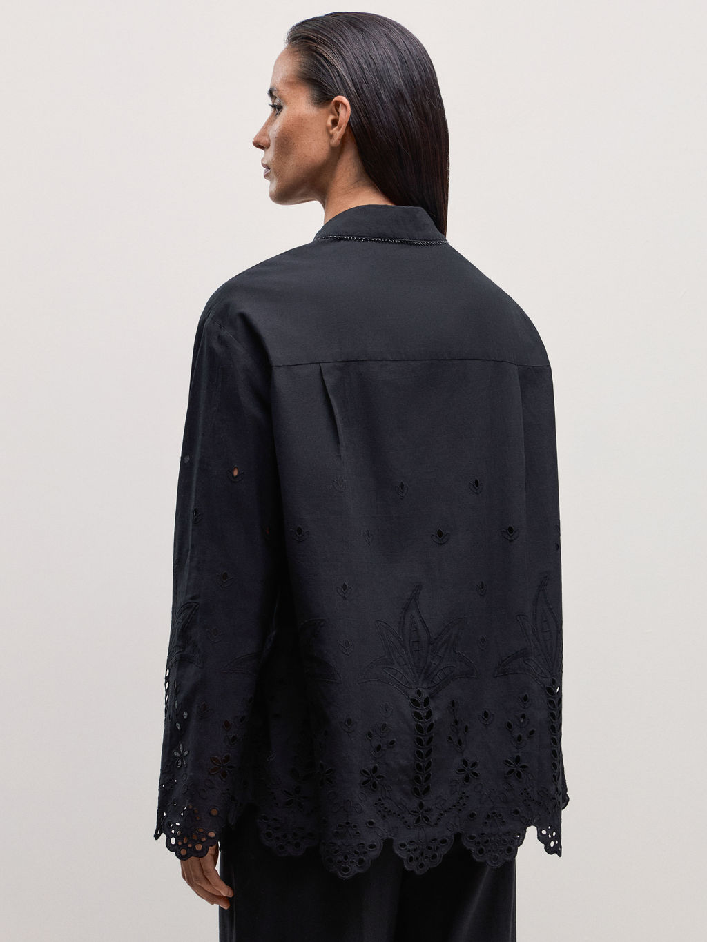 Хлопковая рубашка с вышивкой / Zarina  фото 8