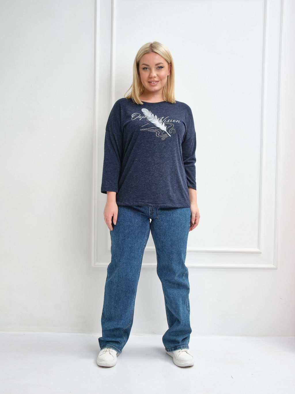 Лонгслив женский Шармэль синий