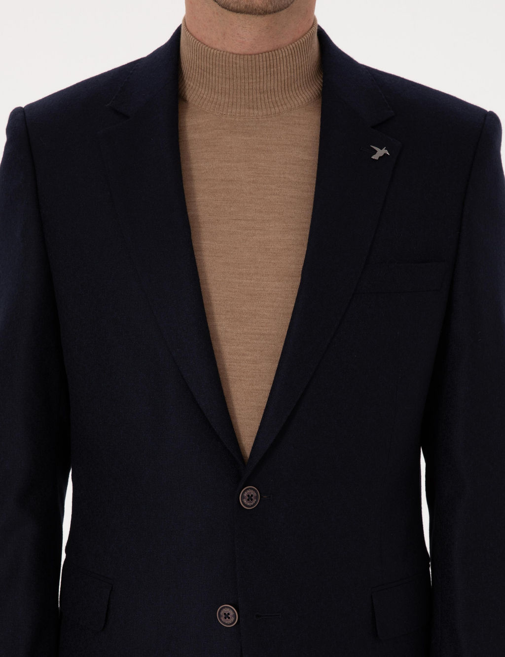 Lacivert Slim Fit Y_n Ka_mir Kar___ml_ Ceket - Cacharel фото 7
