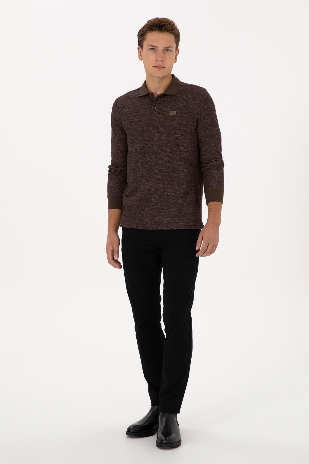 Erkek Siyah Slim Fit Kanvas / Chino Pantolon