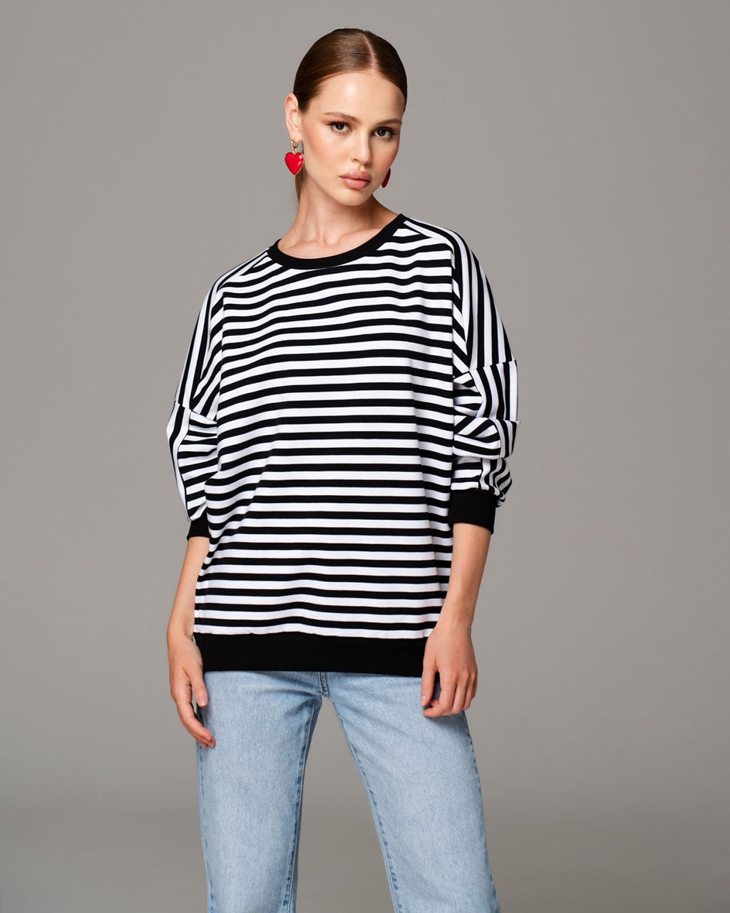 СВИТШОТ ХЛОПКОВЫЙ ПОЛОСАТЫЙ 90.6.1 - Sahar art lab фото 2