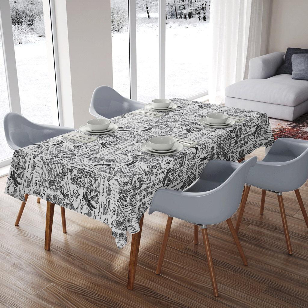 Скатерть 120х145см Версаль белый, длина стола до 105см, на 4 персоны, рогожка (хлопок 100%) 171г/м2, упаковка классическая, пакет ПВХ 28х41см, Домашняя мода (Россия)  фото 6