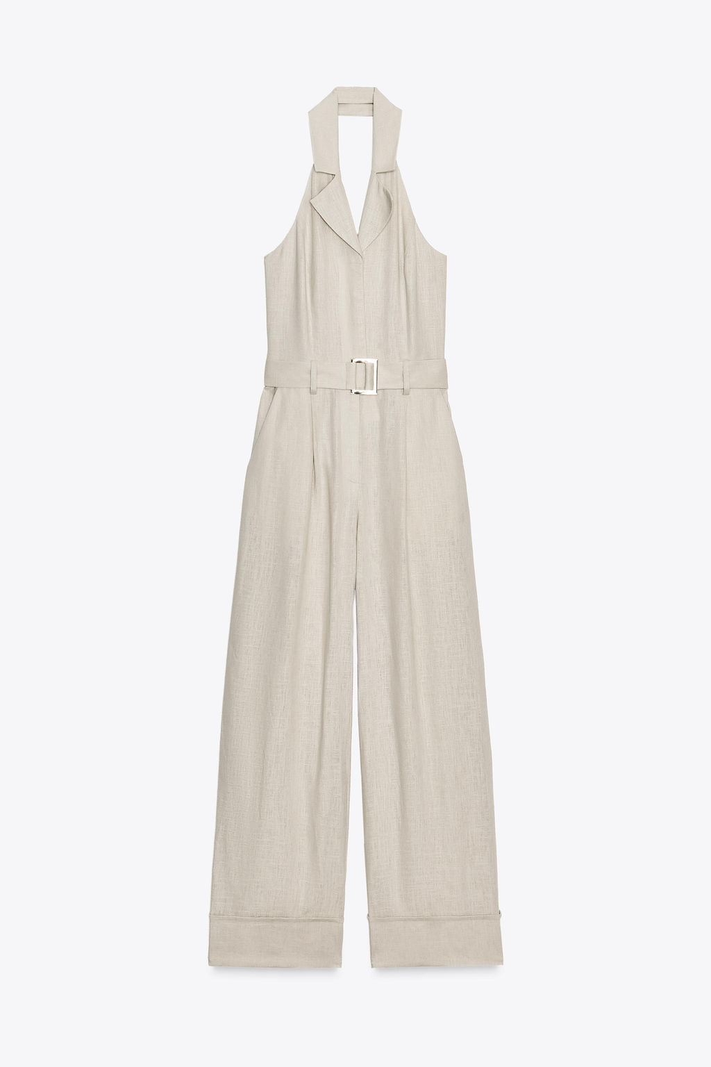 HALTER NECK JUMPSUIT WITH LINEN BLEND - Zara фото 7