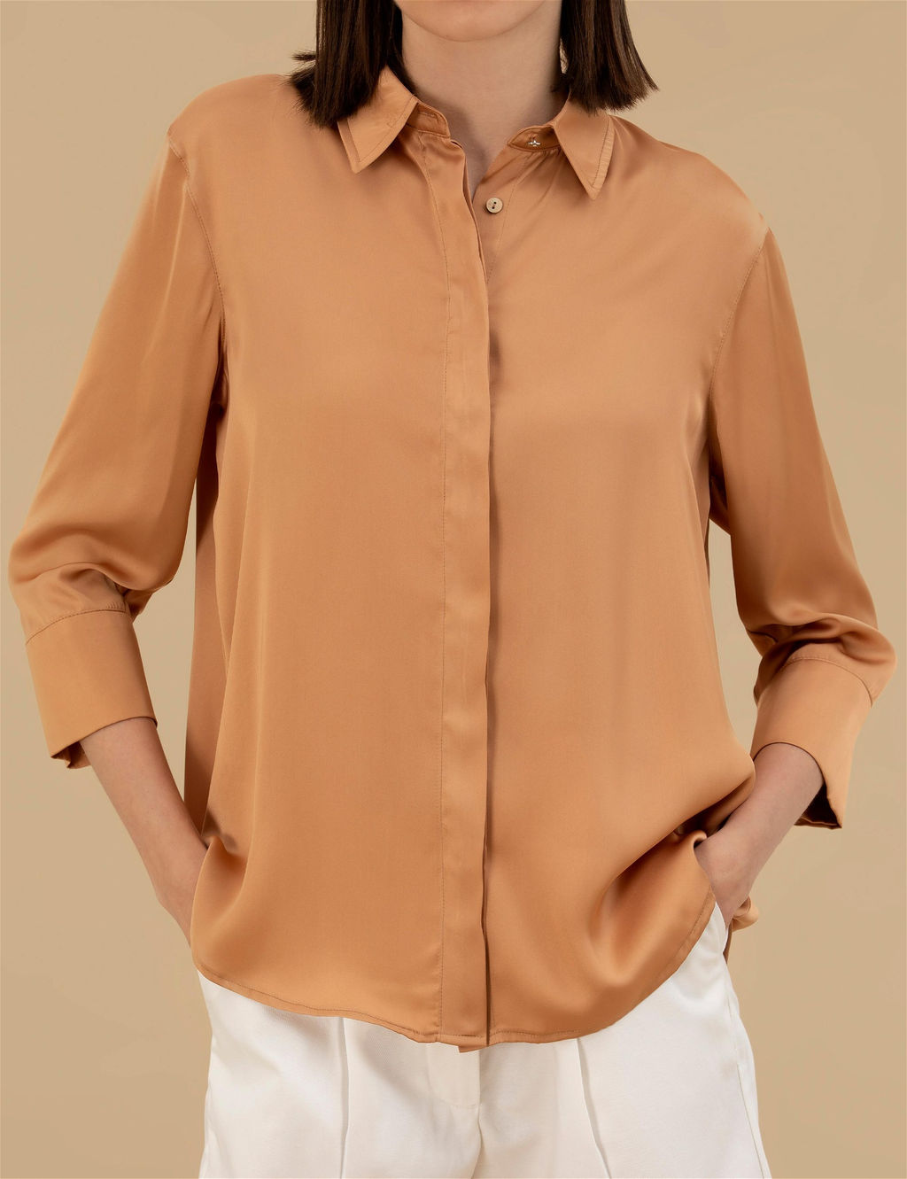 Kahverengi Comfort Fit Saten G_mlek - Pierre cardin фото 6