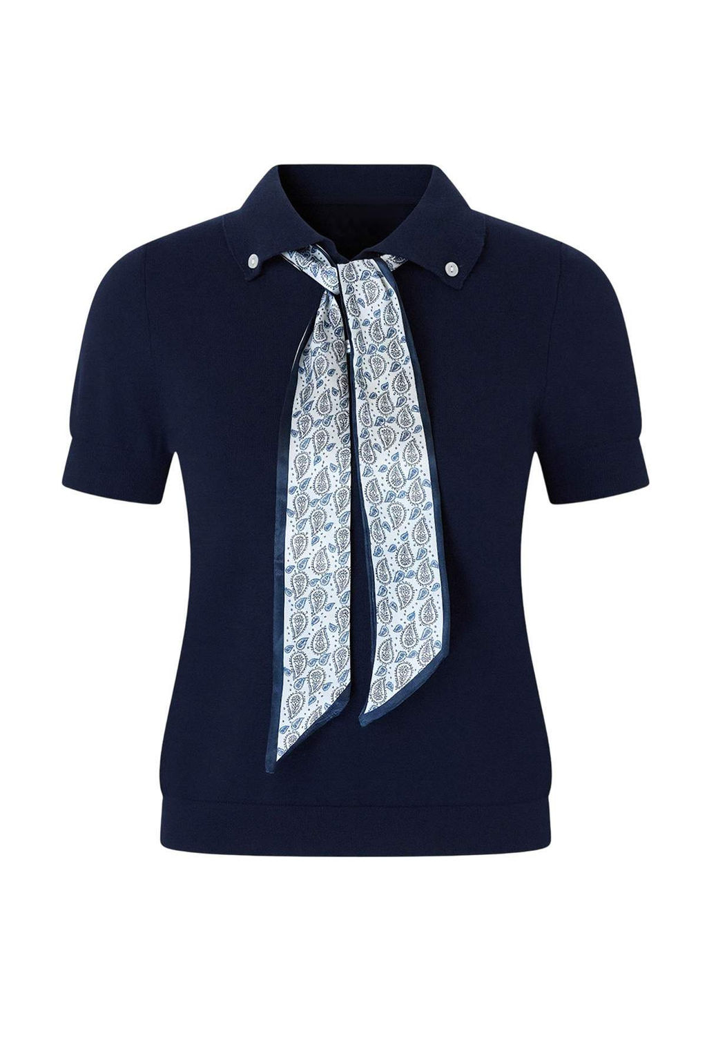 Lacivert Fular Detayl? Premium Iplik/ Ozel Iplik Bluz TWOSS26BZ00159