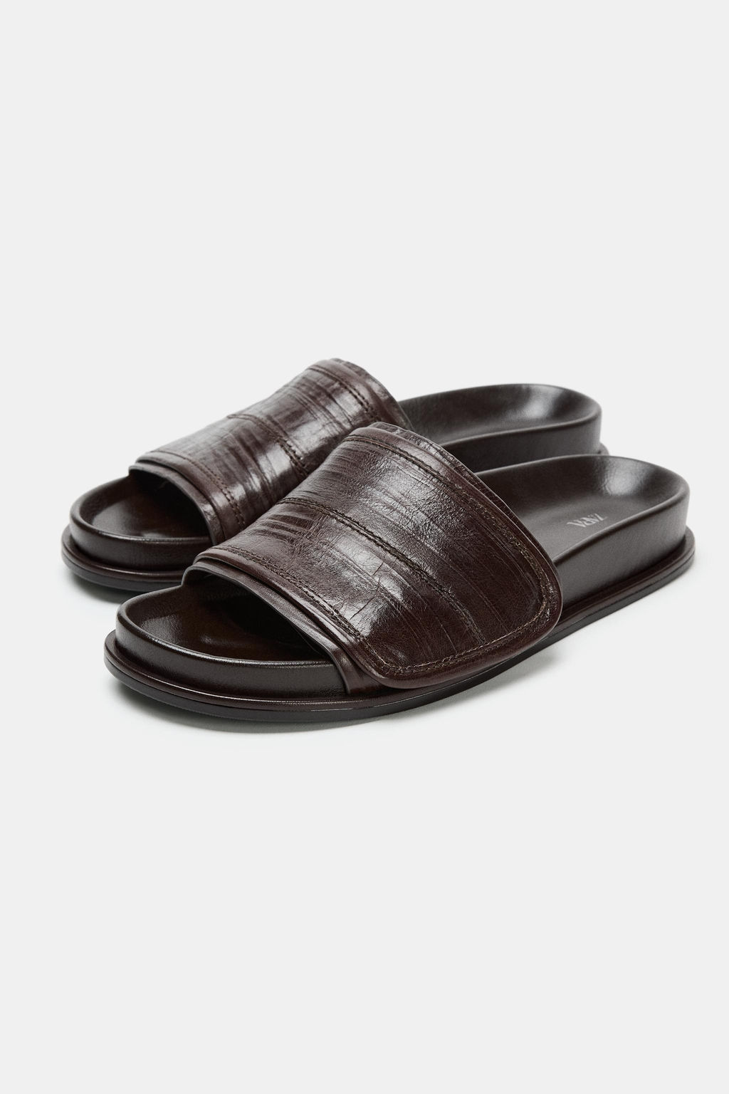 SANDALIA PLANA PIEL / Marr?n - Zara фото 4