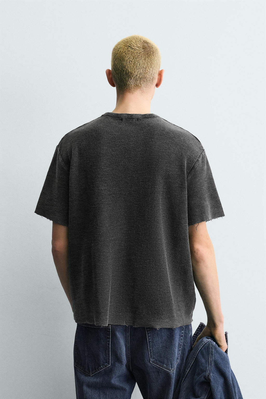 CAMISETA PUNTO LAVADA / Negro