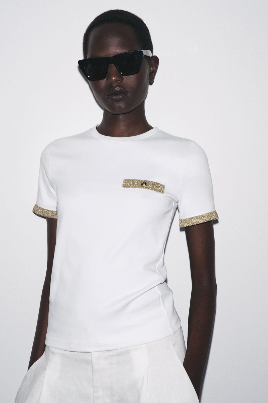 METALLIC THREAD T-SHIRT - Zara фото 2