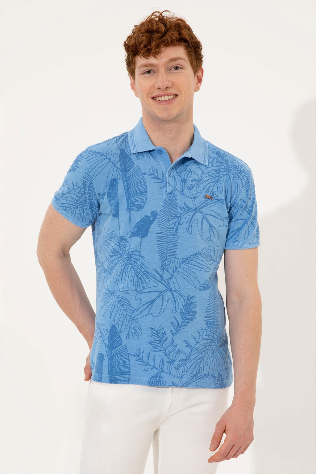 U. S. Polo Assn Мужская темно-синяя футболка с воротником-поло - U.s. polo assn фото 7