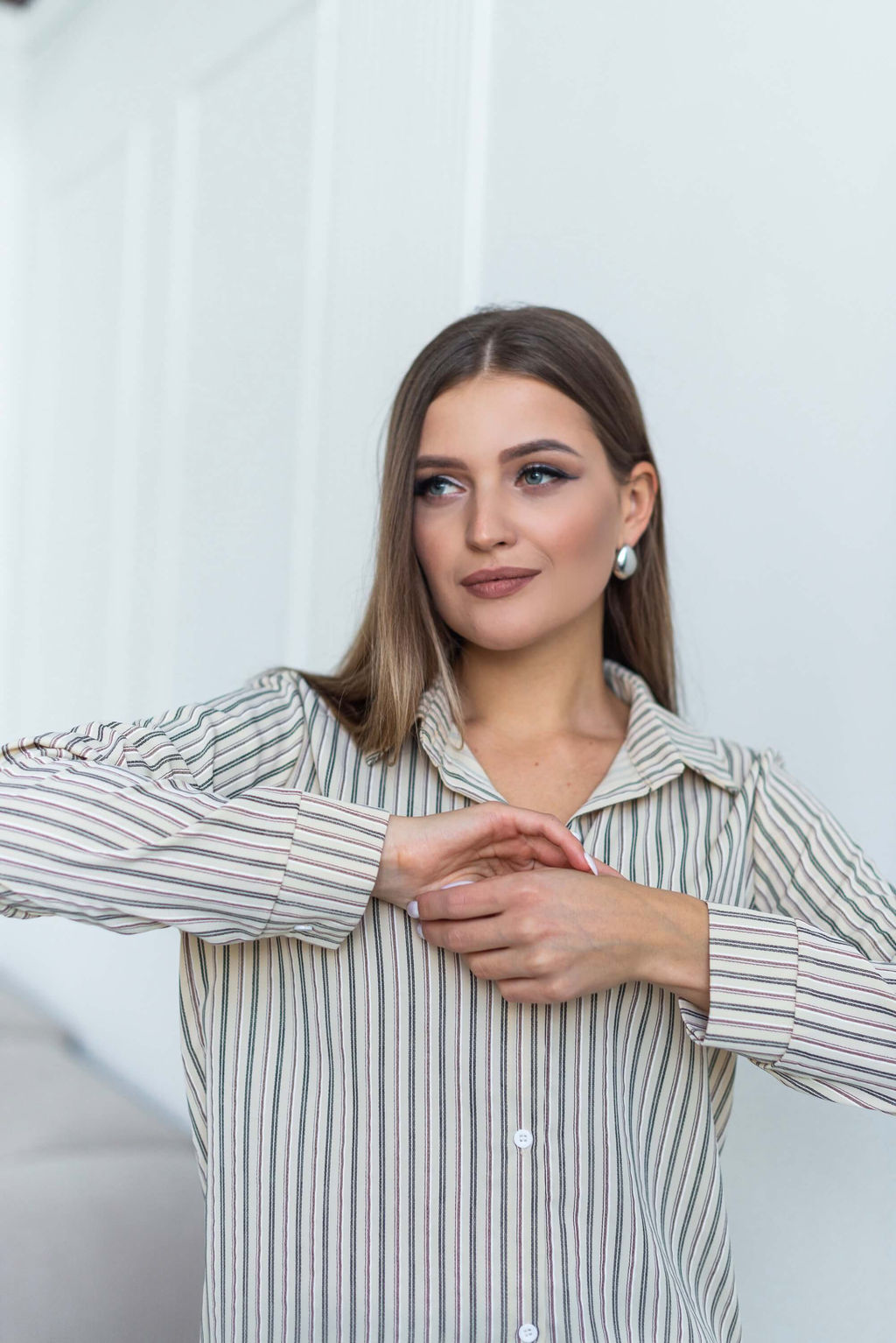 Рубашка Милфи (бежевый) - Nadi bordo фото 12