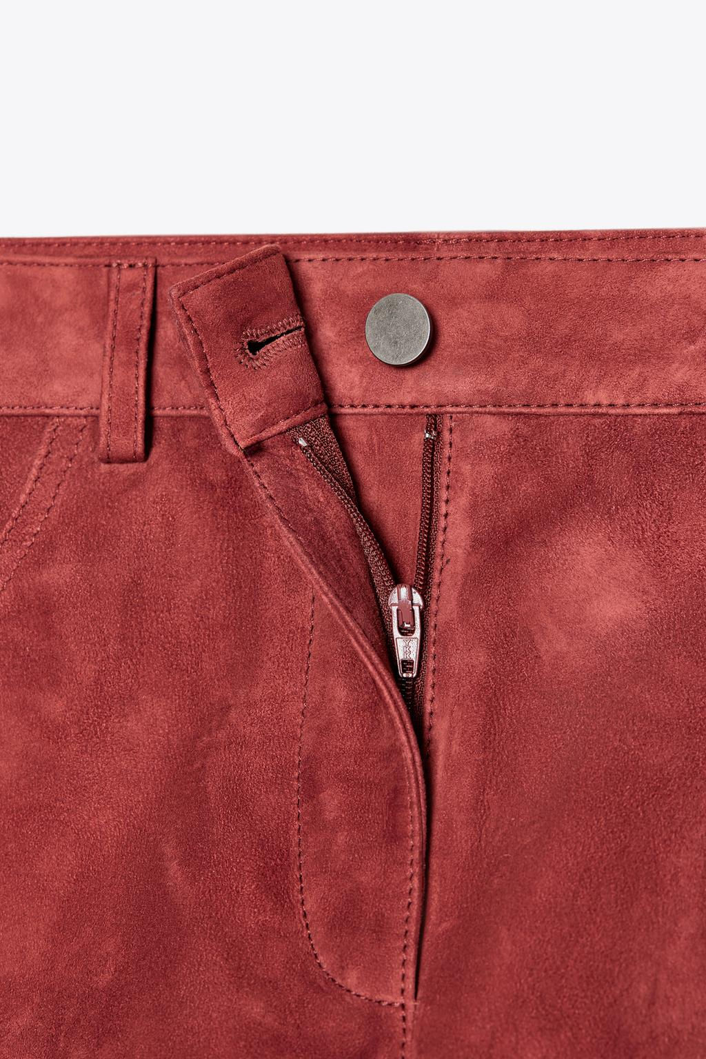 ZW COLLECTION LIMITED EDITION 100% SUEDE LEATHER SHORTS - Zara фото 6