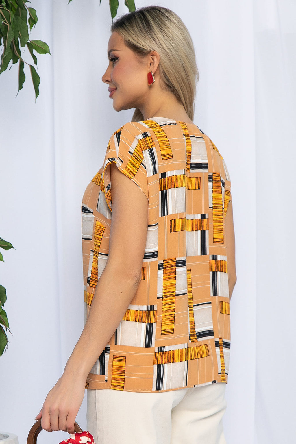 Блуза Летний сезон (бежевый мультиколор) Б13151-44М - Lt collection фото 4