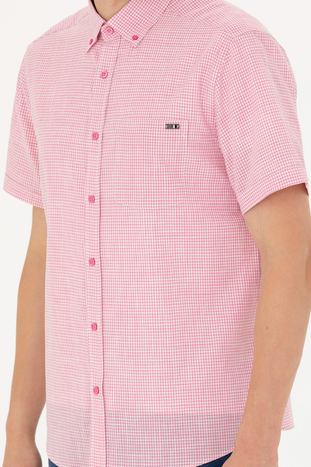 Мужская розовая рубашка с коротким рукавом - U.s. polo assn фото 6