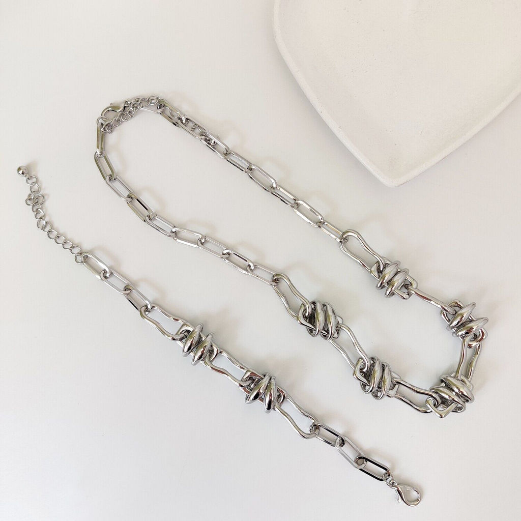 Комплект: колье-цепь и браслет