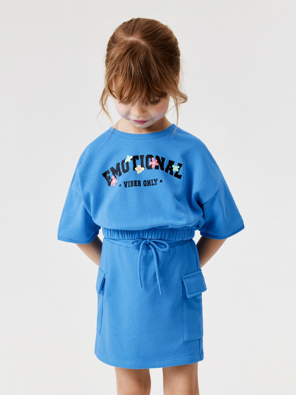 ACOOLA / Комплект для девочек ((1)джемпер и (2)юбка) Agnessa синий  фото 7