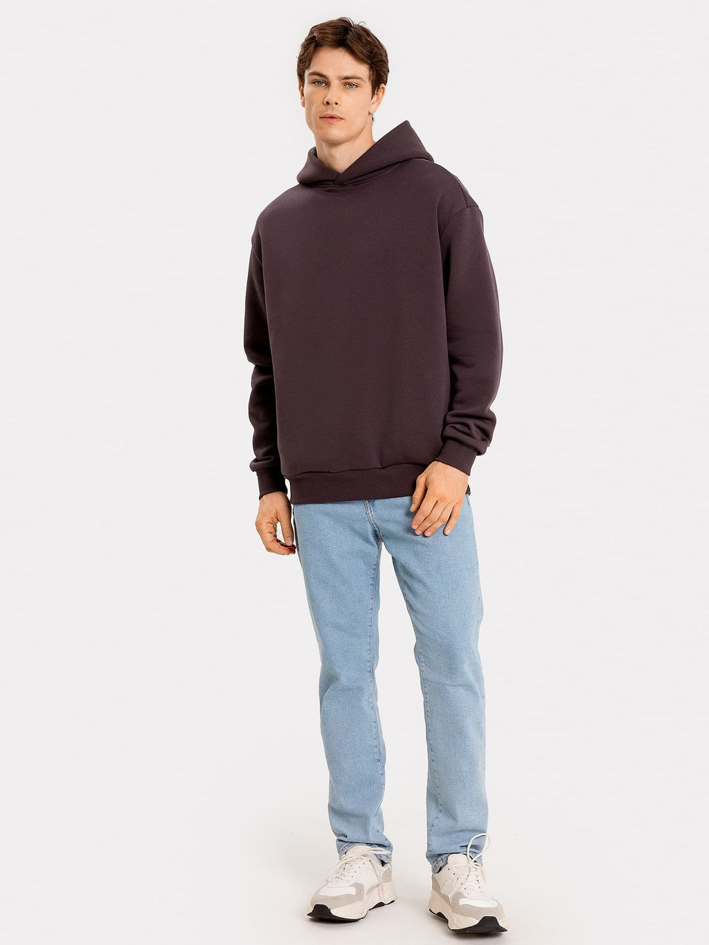 Худи мужское коричневое с печатью коричневый +печать 121794 - Mark formelle фото 2