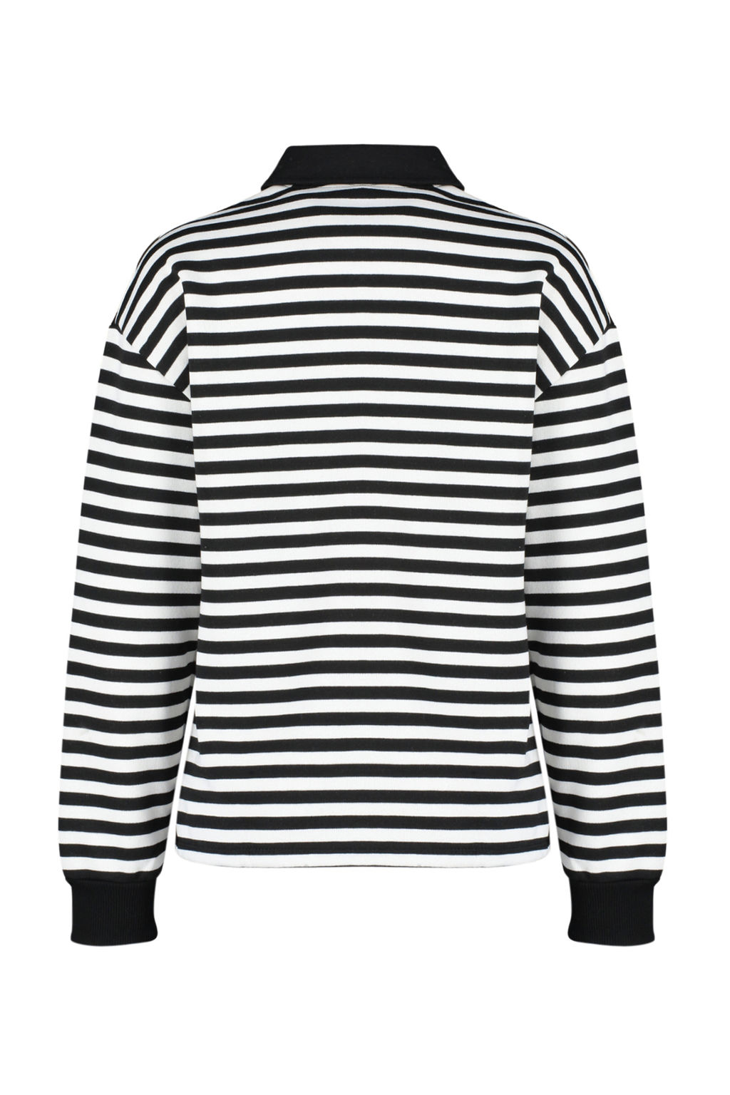 TRENDYOLMILLA Mavi Cizgili Polo Yaka Kal?n Ici Polarl? Oversize Orme Sweatshirt TWOAW24SW00344 фото 8