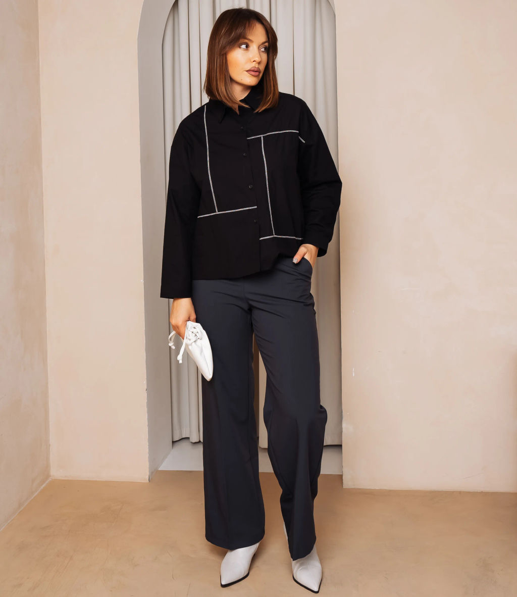 Рубашка #КТ2225 (3), чёрный - Dommod фото 4