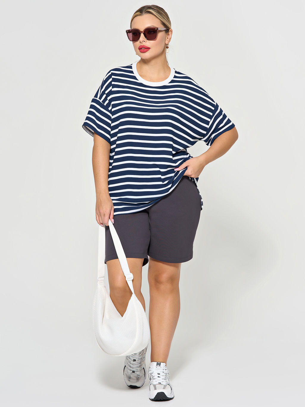 Блузка 0087-29 бело-синий