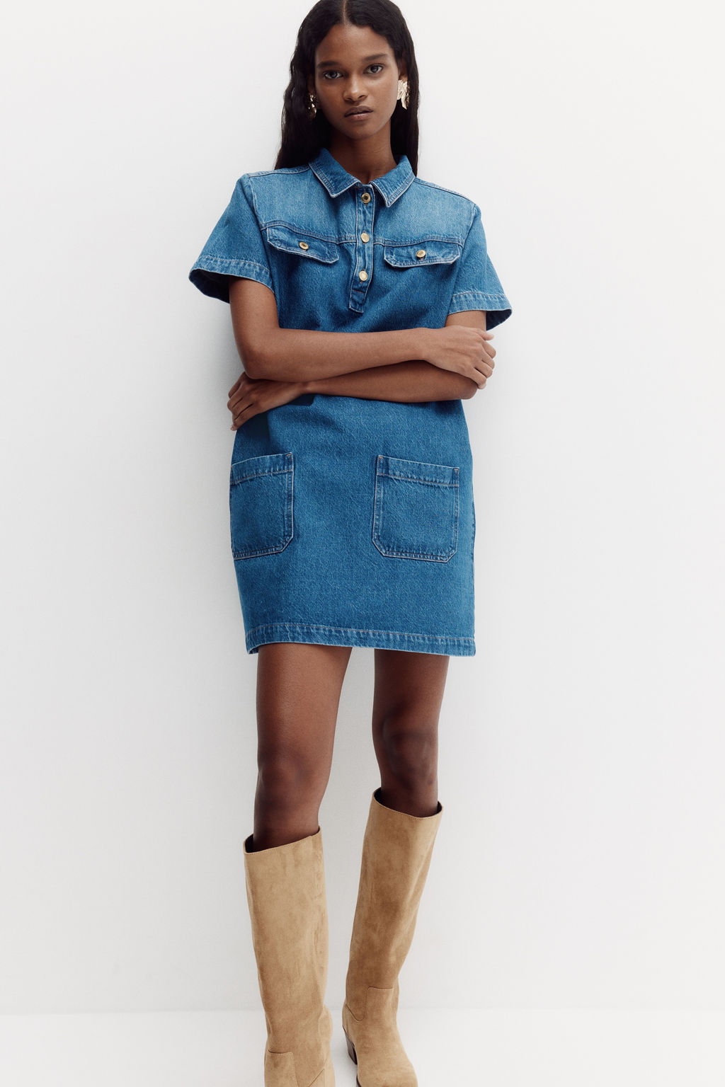 Vestido denim con cuello camisero - H&m фото 2