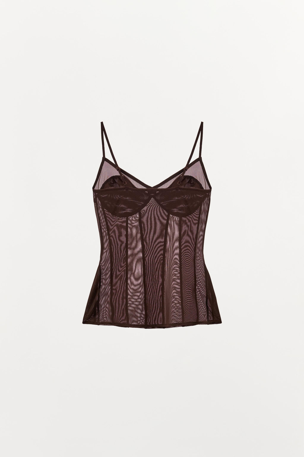 TOP TUL LENCERO / Marr?n oscuro - Zara фото 6