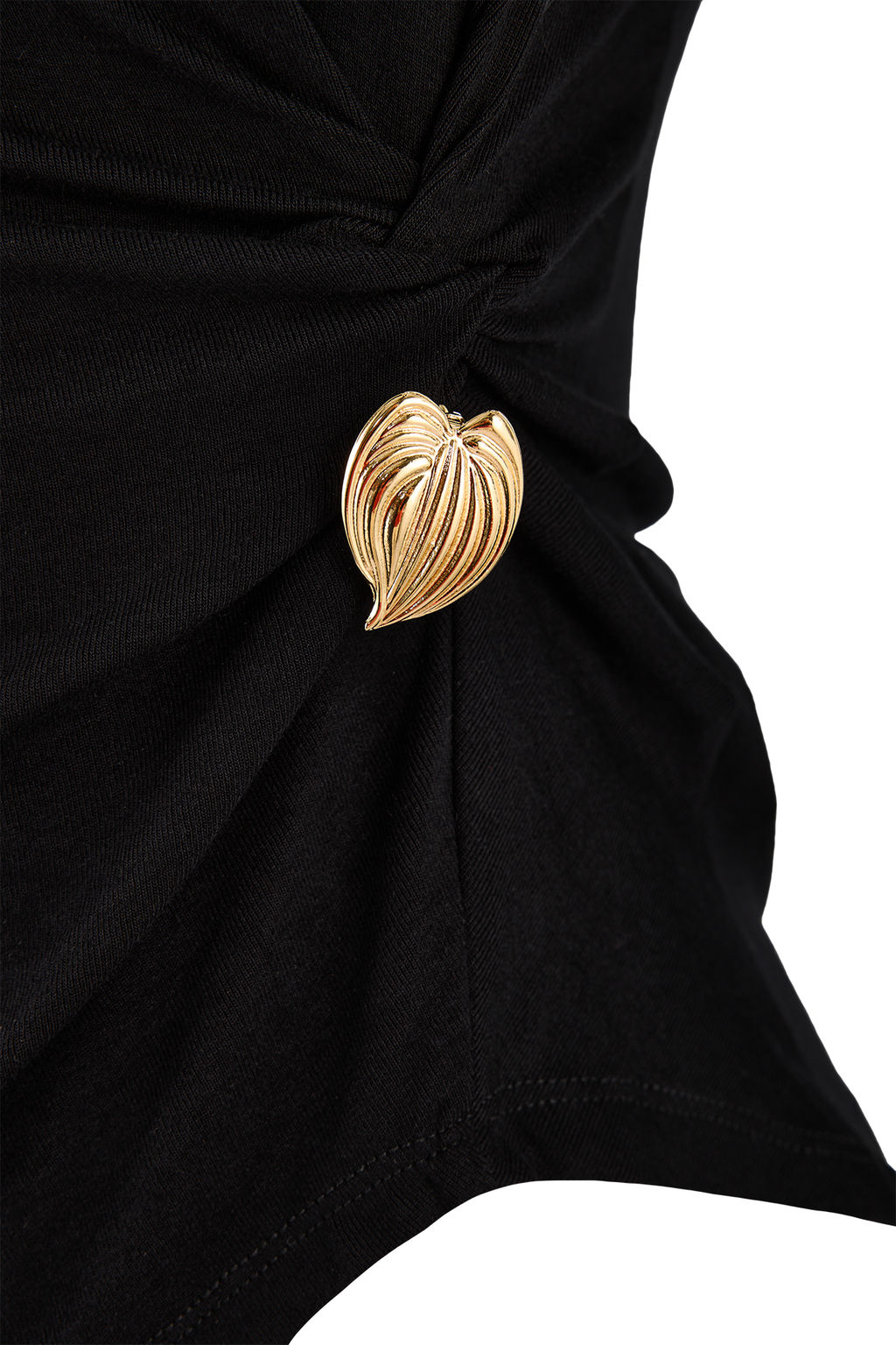 Siyah Fitted/Vucuda Oturan Kay?k Yaka Aksesuar Detayl? Yumusak Orme Bluz TWOSS26BZ00221