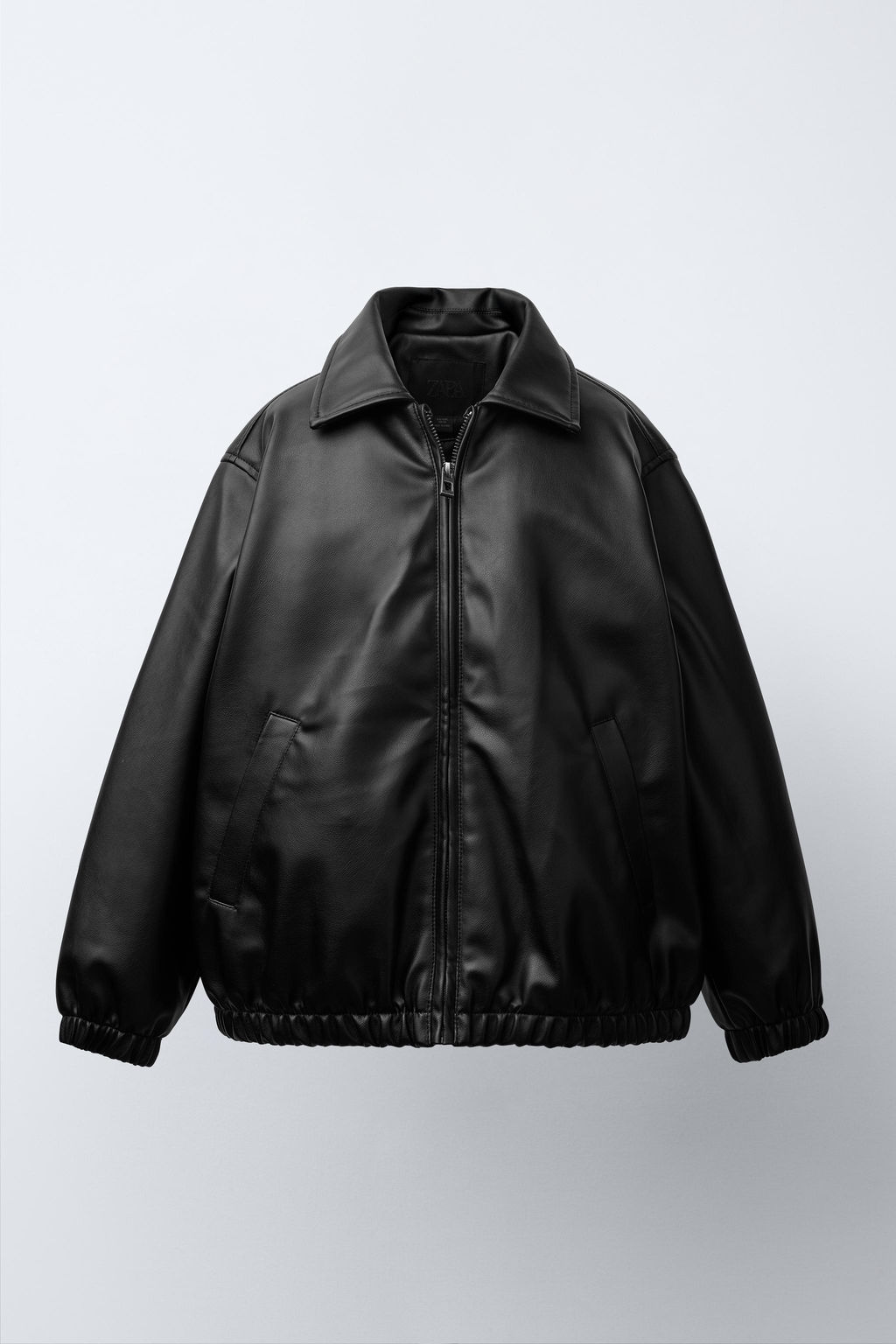 LEATHER-EFFECT BOMBER JACKET
