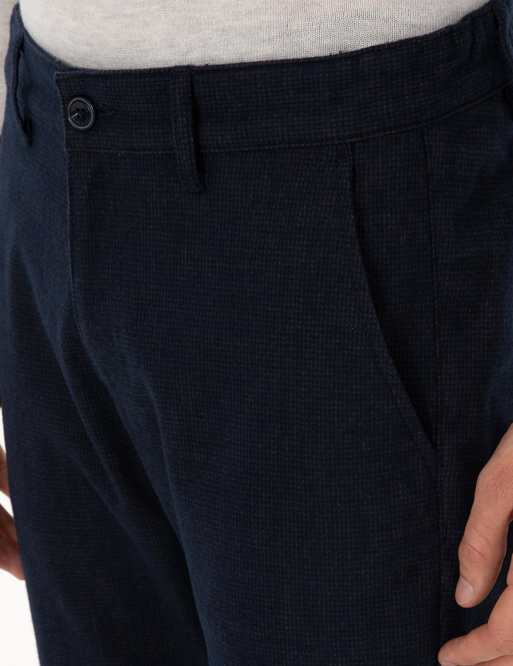Lacivert Slim Fit Kanvas Pantolon - Pierre cardin фото 5