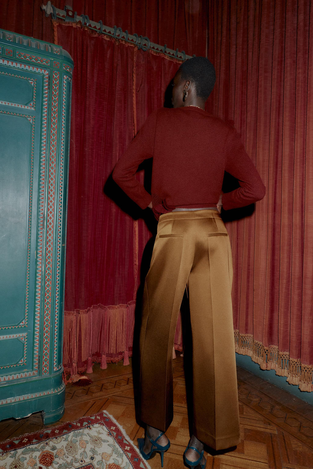 SATIN WIDE-LEG TROUSERS - Zara фото 5