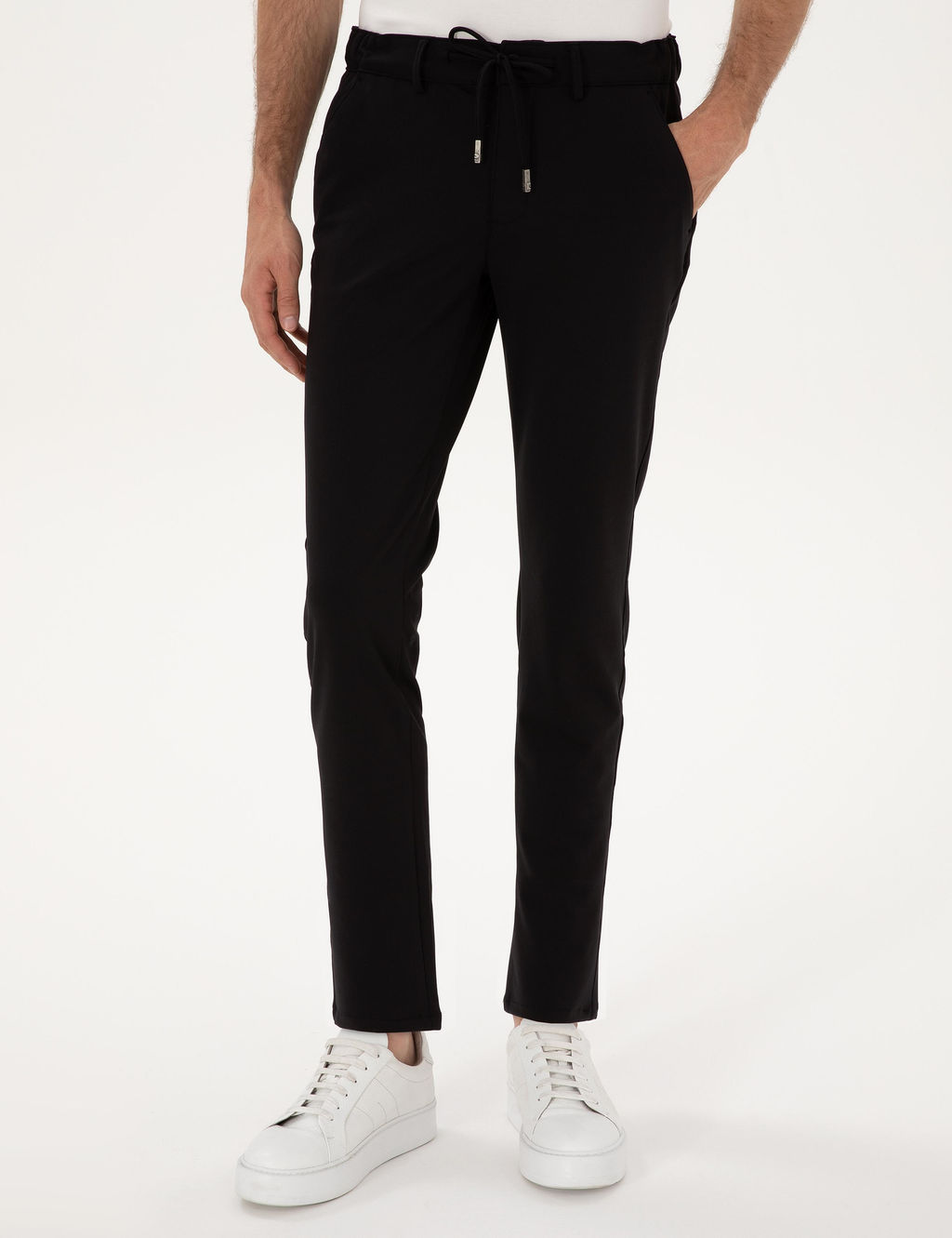 Siyh Slim Fit Beli Lastikli Kordonlu Jogger Kanvas Pantolon - Pierre cardin фото 2