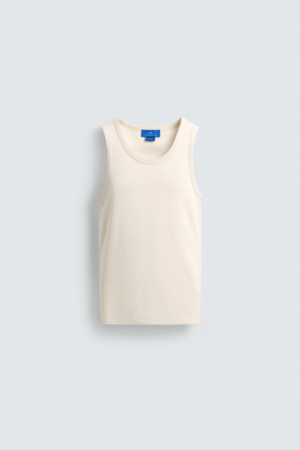 CAMISETA TANK JACQUARD RAYAS X AARON LEVINE / Crudo