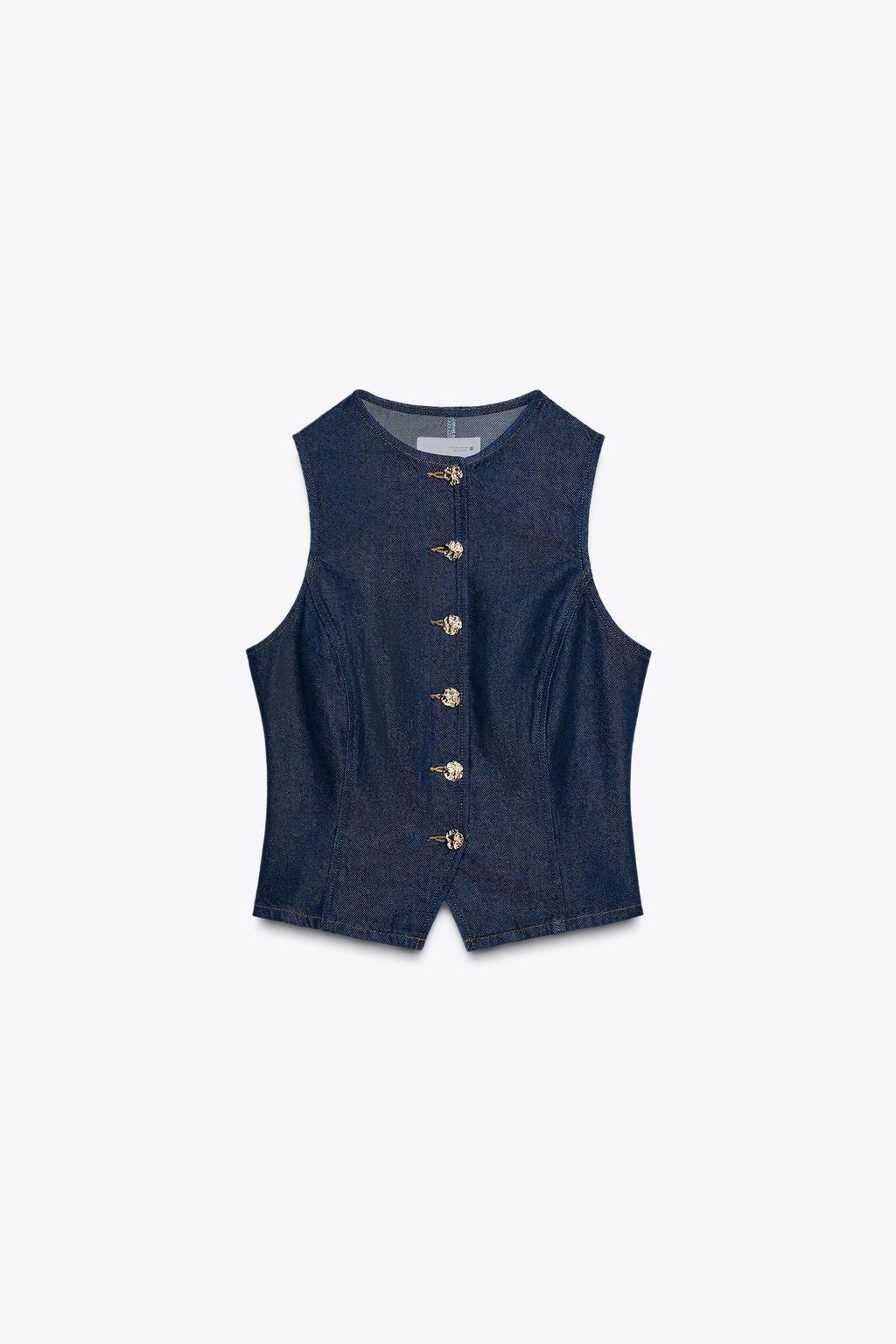 Z1975 DENIM WAISTCOAT WITH GOLD BUTTON - Zara фото 20