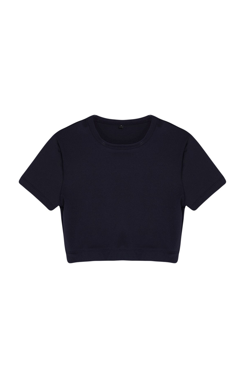 Trendyolmilla Siyah Crop Hafif Destekli Yumusak Dokulu Bisiklet Yaka Orme Spor Ust/Bluz TWOAW21BZ0158  фото 6