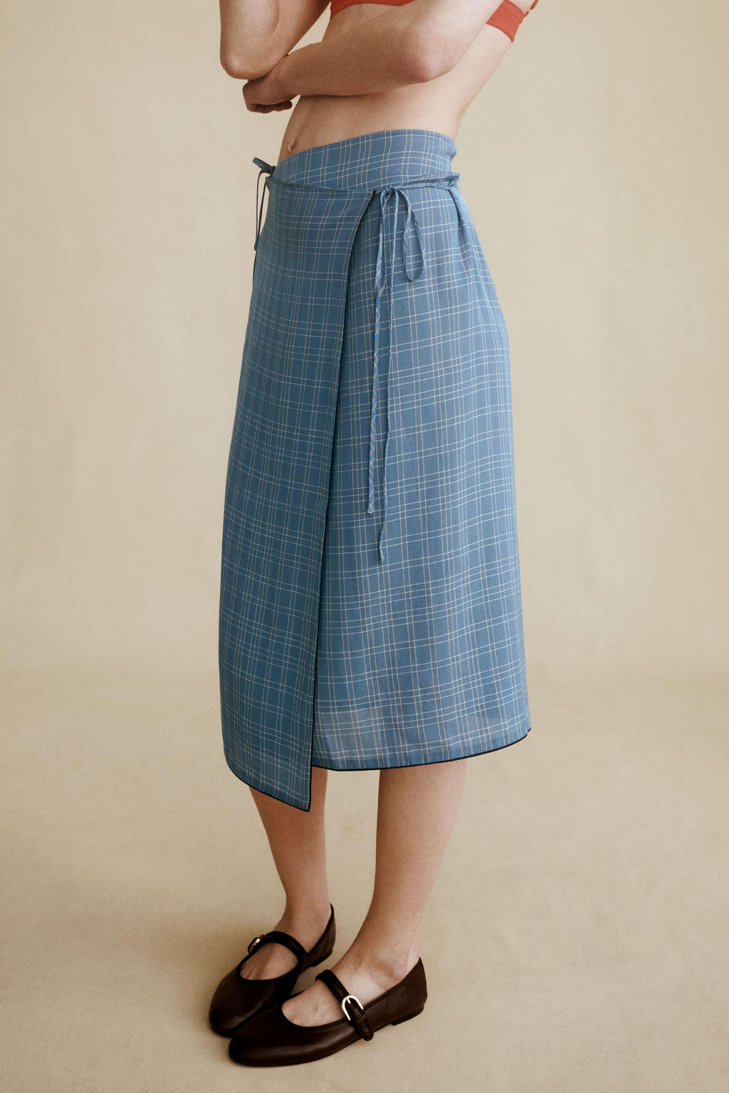 FALDA CUADROS CREATED BY CARAMEL LONDON X ZARA / Azul фото 2