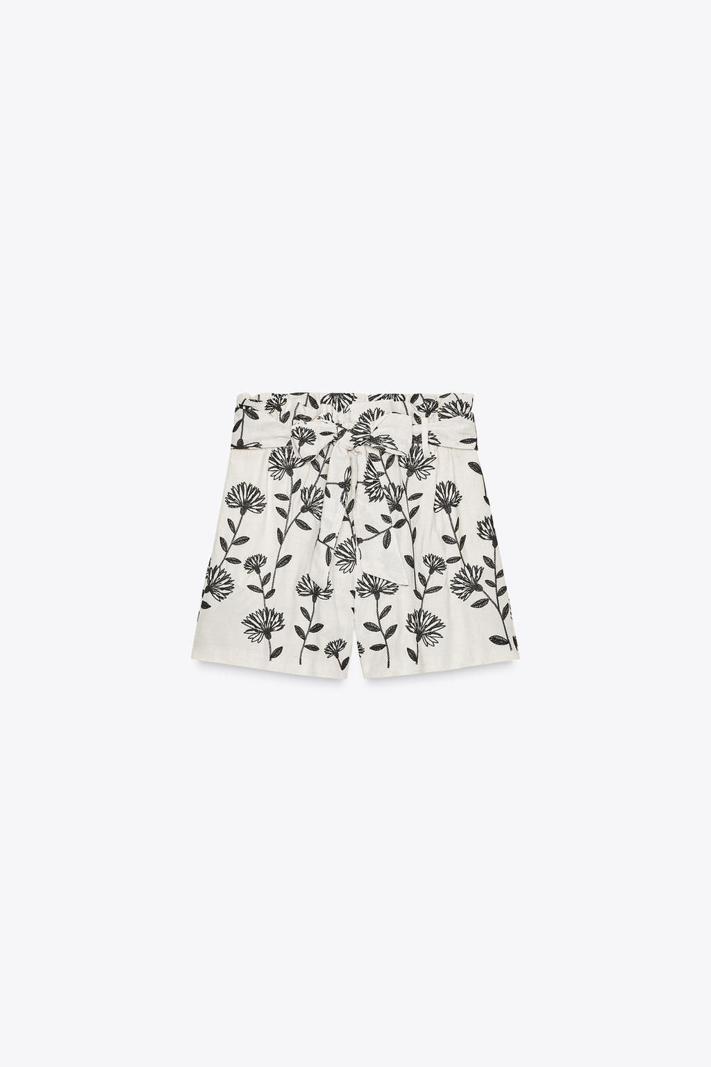 EMBROIDERED PAPER BAG BERMUDA SHORTS - Zara фото 5