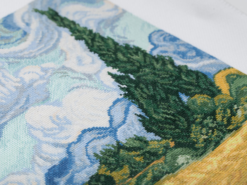 Набор для вышивания PANNA Золотая серия MET-7347 Пшеничное поле с кипарисами 38 х 30 см