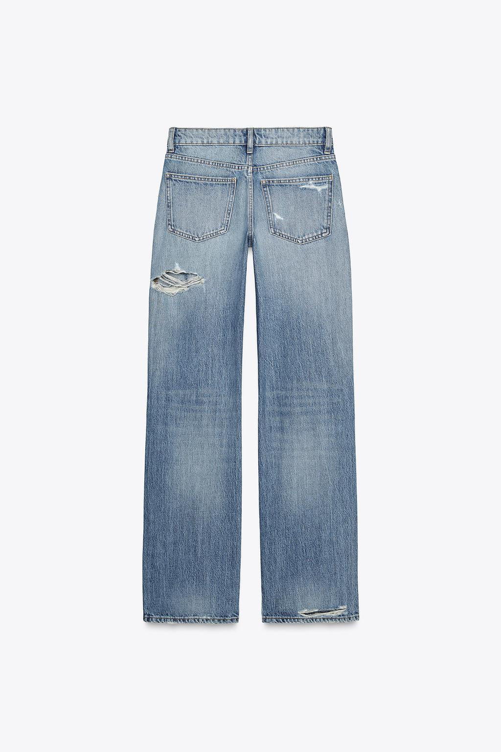 TRF RIPPED MID-WAIST JEANS - Zara фото 6