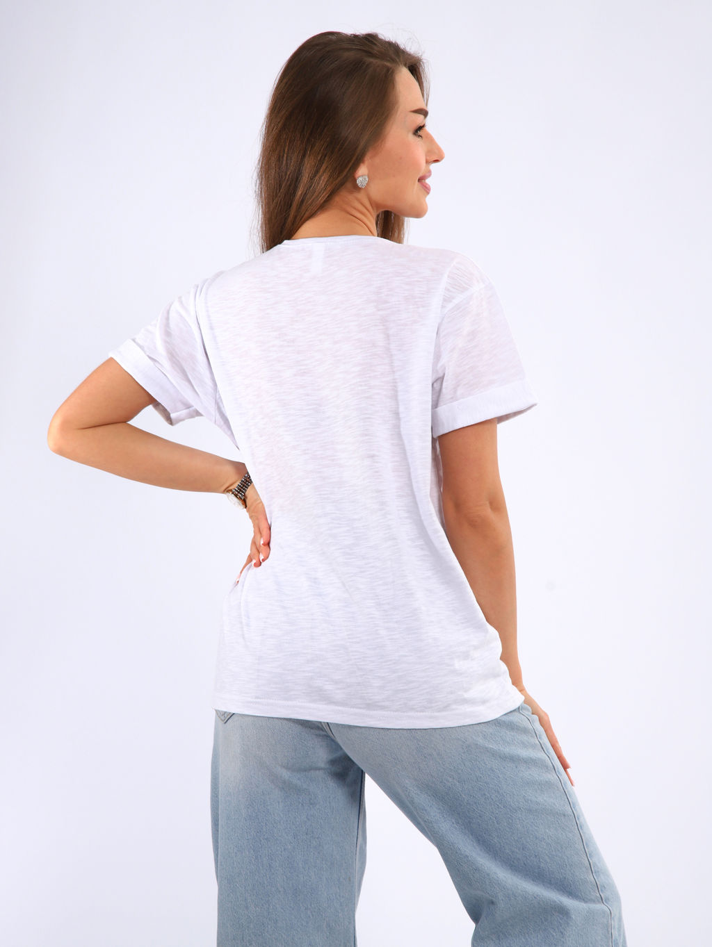 Футболка-паутинка женская 6-206д (белый)