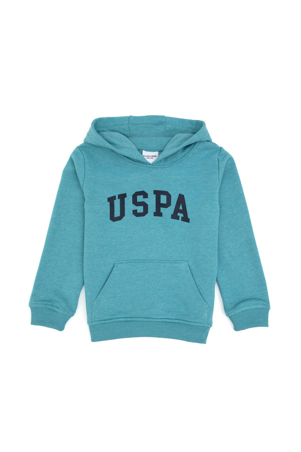 Erkek _ocuk Mint Melanj Kap__onlu Basic Sweatshirt