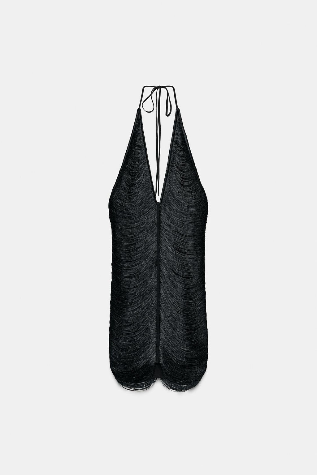 FRINGED HALTER SHORT DRESS - Zara фото 8