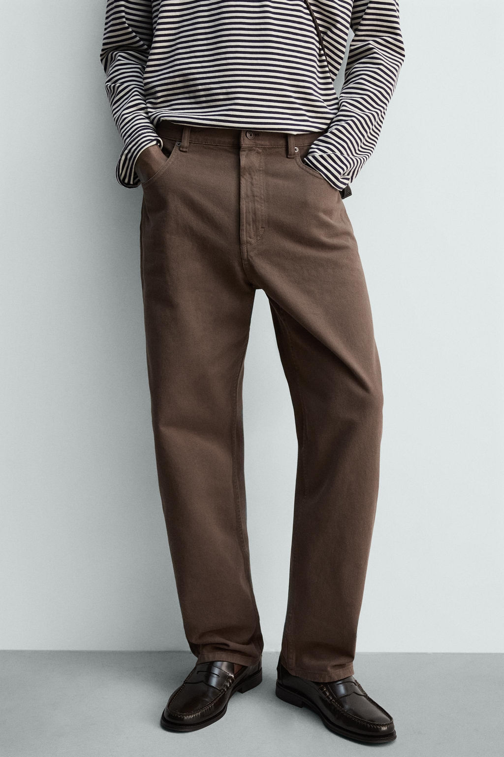 JEANS STRAIGHT FIT LAVADO / Marr?n / Topo - Zara фото 5